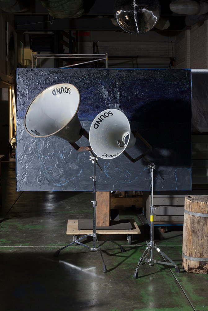speakers as signalling sculpture by andrew stumpfel